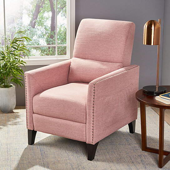 Alexis Contemporary Fabric Push Back Recliner